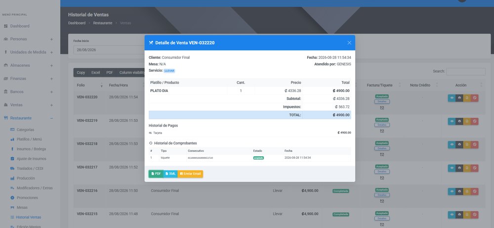 Comprobante electrónico — DreamsPOS Costa Rica